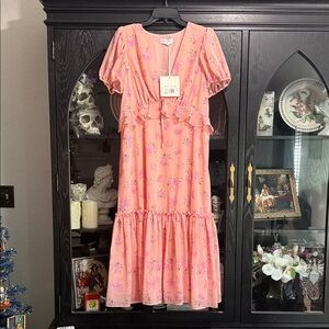 Floral Pink Ruffle Dress